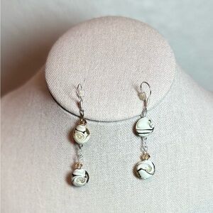 NEW Elegant Handmade Drop White Swirl Earrings